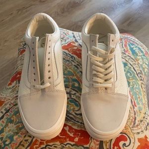 White Vans - Suede material . Womens size 8.5